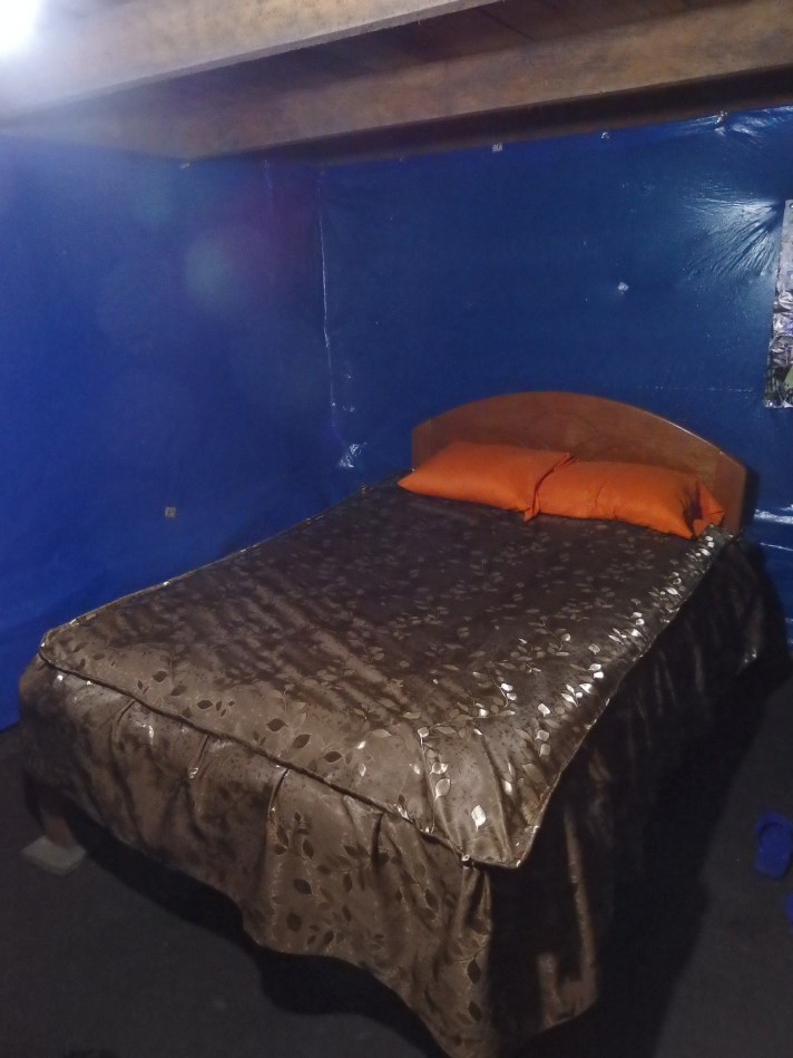 Our gold-class bed for the night.